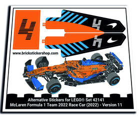 Alternatieve Sticker for Set 42141 - McLaren Formula 1 Team 2022 Race Car - Version 11