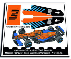 Alternatieve Sticker for Set 42141 - McLaren Formula 1 Team 2022 Race Car - Version 12