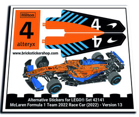 Alternatieve Sticker for Set 42141 - McLaren Formula 1 Team 2022 Race Car - Version 13