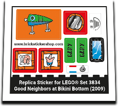 Replacement Sticker for Set 3834 - Good Neighbors at Bikini Bottom