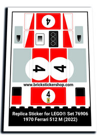 Replacement Sticker for Set 76906 - 1970 Ferrari 512 M