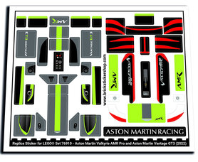 Replacement Sticker for Set 76910 - Aston Martin Valkyrie AMR Pro and Aston Martin Vantage GT3