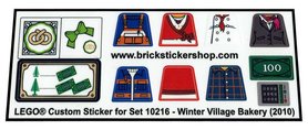 Precut Custom Replacement Stickers for Lego Set 10216 - Winter Village Bakery (2010)