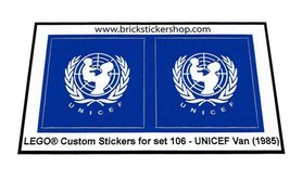 Replacement Sticker for Set 106 - UNICEF Van