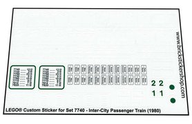 Custom Sticker Aufkleber passend für LEGO 7745 Eisenbahn 12V City Express NSB 