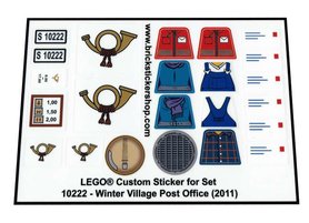 Precut Custom Replacement Stickers for Lego Set 10222 - Winter Village Post Office (2011)