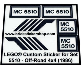 Precut Custom Replacement Stickers for Lego Set 5510 - Off-Road 4x4 (1986)
