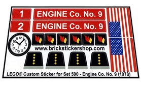 Replacement Sticker for Set 590 - Engine Co. No. 9
