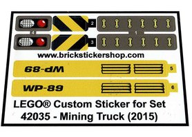 Replacement Sticker for Set 42035 - Mining Truck