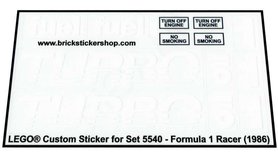 Replacement sticker fits LEGO 5540 - Formula 1 Racer