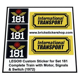 1966 Custom Precut Aufkleber/Sticker passend für LEGO® 113 Motorized Train Set 