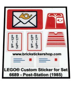 Precut Aufkleber passend für LEGO 6362 Sticker,Post Office,Postamt,Brief,Custom 