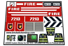 Replacement Sticker for Set 7213 - Off-Road Fire Truck & Fireboat