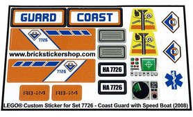 Replacement Sticker for Set 7726 - Coast Guard Truck with Speed Boat