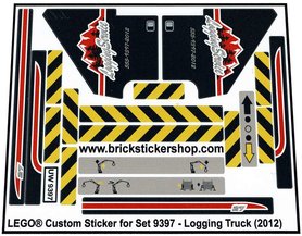 Precut Custom Replacement Stickers for Lego Set 9397 - Logging Truck (2012)