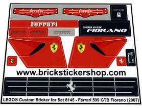 Replacement sticker Lego  8145 - Ferrari 599 GTB Fiorano