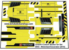 Replacement Sticker for Set 8043 - Motorized Excavator
