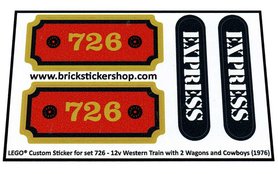 Zug Aufkleber passend für LEGO 7710 Eisenbahn 4,5V Sticker Train,Custom,Precut 