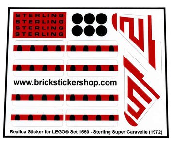 Precut Custom Replacement Stickers for Lego Set 1550 - Sterling Super Caravelle (1972)