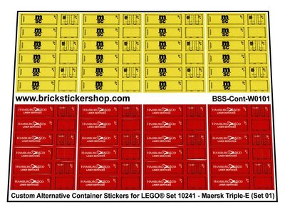 Aufkleber passend für LEGO 1552 Sticker Sheet for Maersk Line Container Truck
