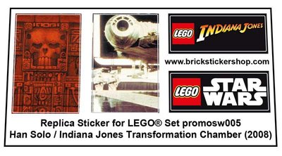 Precut Custom Replacement Stickers for Lego Set promosW005 - Han Solo Indiana Jones Transformation Chamber (2008)