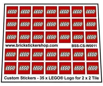 Custom Stickers - LEGO logo for Tile 2x2