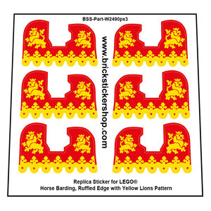 Horse Barding, Ruffled Edge with Yellow Lions Pattern